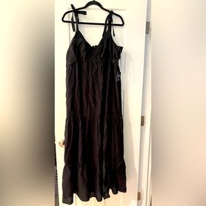 Black tiered maxi dress.